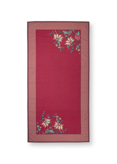 Pip Studio Flower Festival Tafelkleed - Tafellaken - Donkerroze - 150x250cm - vtwonen shop