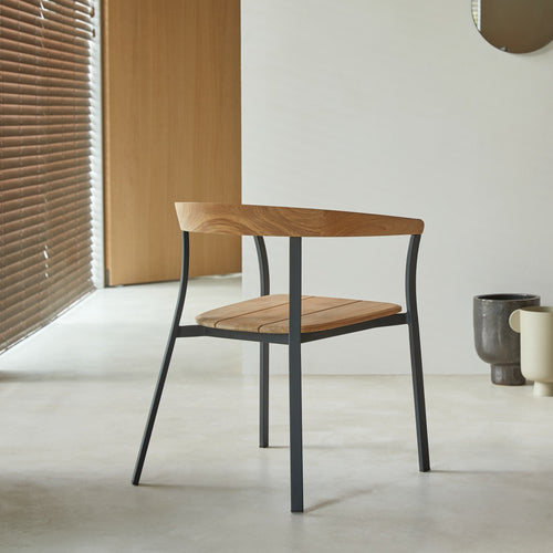 Tikamoon Arco - Stoel in massief teak en aluminium - Naturel - vtwonen shop