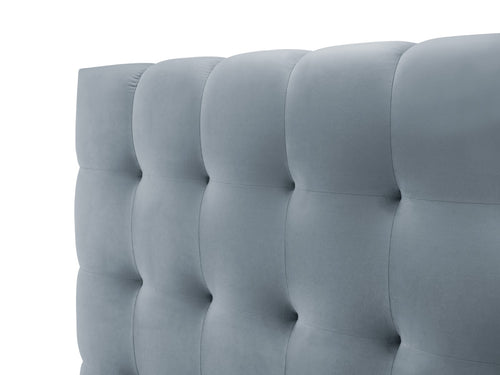 Cosmopolitan Design Opbergbed met hoofdeinde Bali 140x200cm, flueel, lichtblauw - 230x165x125cm