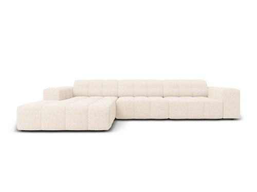 Cosmopolitan Design linker hoekbank Chicago 4-zits, chenille lichtbeige - 167x294x78cm