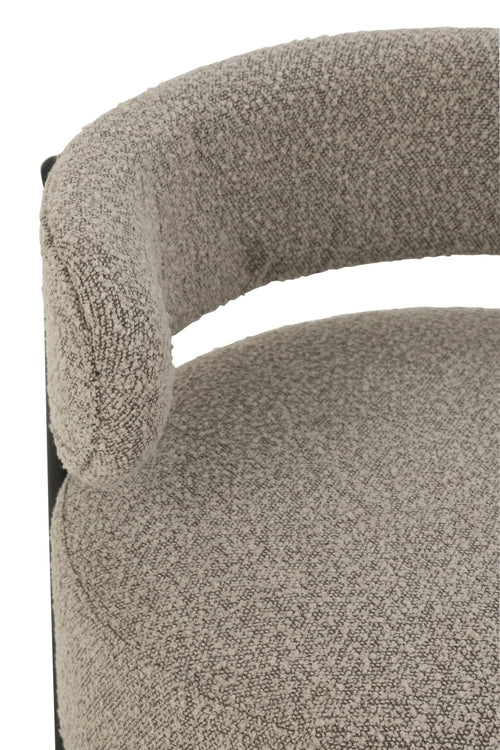 J-Line loungestoel Bouclé - multiplex/polyester - grijs/zwart