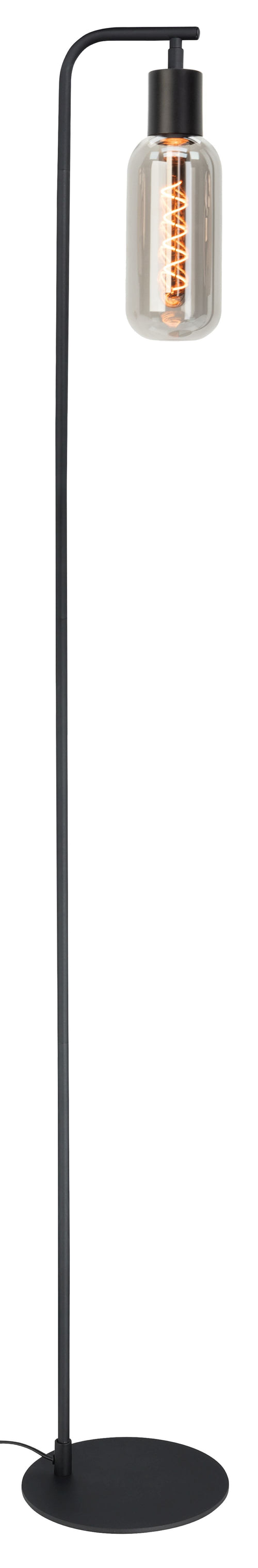 EGLO vloerlamp Majone - e27 - smoke glas - 151 cm - zwart