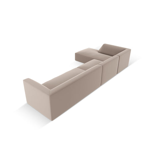 Cosmopolitan Design - Modulaire hoekbank links Siena 5-zits, imitatieleer lichtbruin - 180x366x69cm