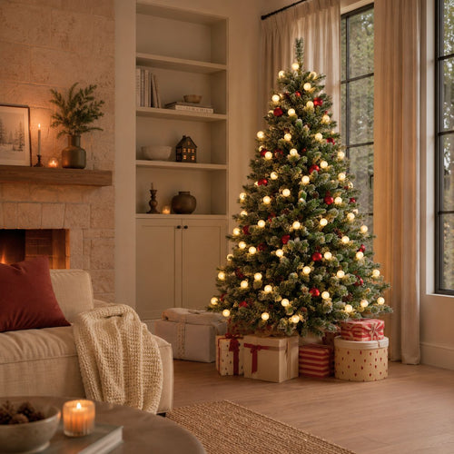 Black Box Trees Kaprun Kunstkerstboom met Verlichting - Kerstboom  H180 x Ø108 cm - Kerstversiering met Kerstornamenten en Timerfunctie -
