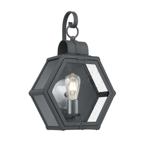 Elstead Quoizel Heath Outdoor Wandlantaarn Gevlekt Zwart, IP44