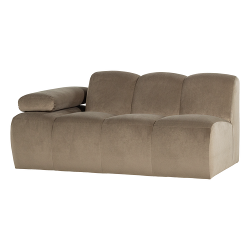 WOOOD 1,5-zits bank arm links Mojo - Velvet - Khaki - 74x164x97