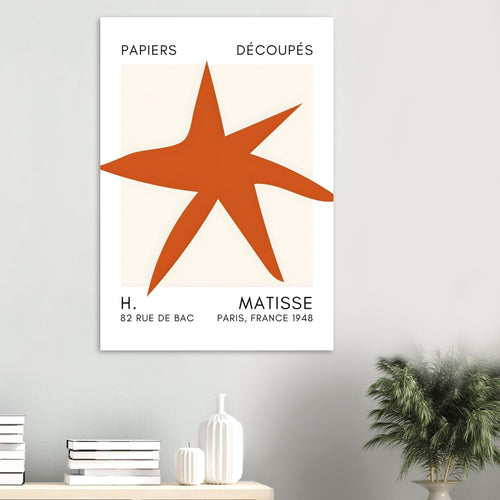 Artfulprints Poster Matisse – Star of the sea orange   - 50x70 cm - Oranje