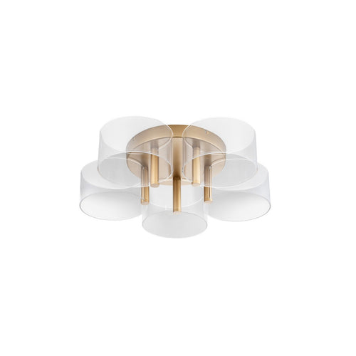 Merano Hayward Geïntegreerde LED Semi Flush Light Messing Goud Metaal LED 28W 1300Lm 3000K