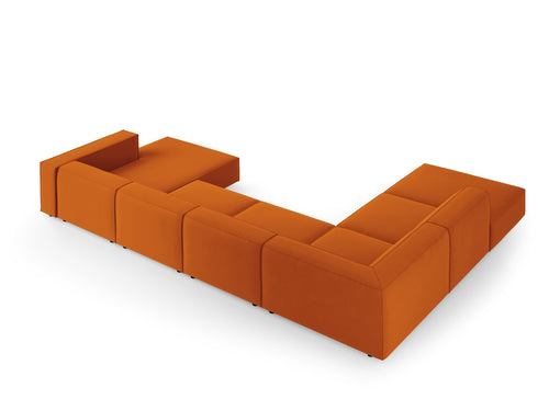Cosmopolitan Design Panoramische hoekbank links Arendal 7-zits, flueel, terracotta - 262x364x70cm