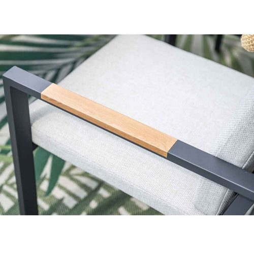 Felini dining fauteuil - carbon black -  valley sand - light teaklook