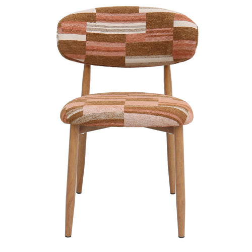 DÉJA Living Eetkamerstoel Skara - Terracotta/Naturel - Set van 2 - vtwonen shop