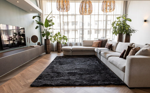 Interieur05 Hoogpolig vloerkleed Fender Antraciet/zwart - 200 x 290 cm - vtwonen shop