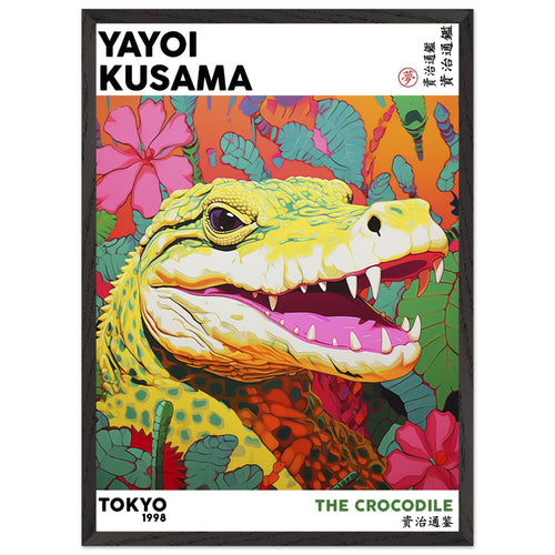 Artfulprints Poster met Lijst Yayoi Kusama - The crocodile   - 50x70 cm - Meerkleurig