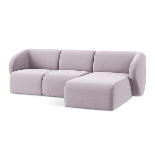 LaMiaSofa hoekbank rechts Cervo - velours - lavendel - 248x166x79