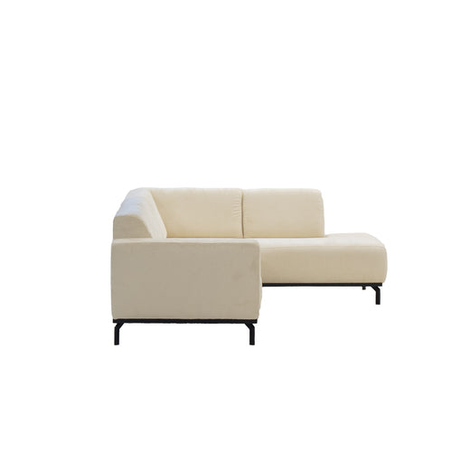 Giga Meubel Hoekbank Monza 3-zits Rechts - Stof/Metaal - Beige - vtwonen shop