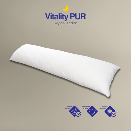 Vitality Pur - Body Pillow - Lichaamskussen - Ademend & ondersteunend - 140x40cm