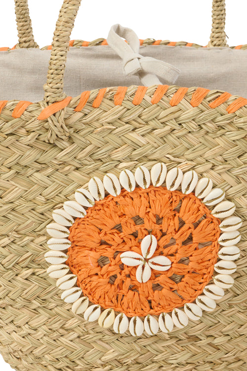 J-Line strandtas Schelp - zeegras - mix - set van 4