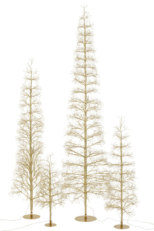 J-Line decoratie Boom - warm witte - ijzer - goud - extra large - LED lichtjes - vtwonen shop