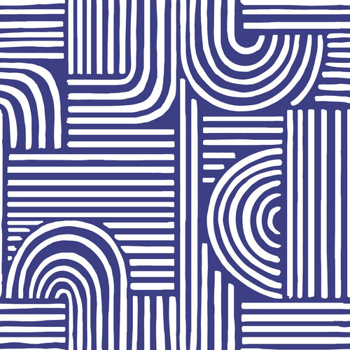 ESTAhome behang grafisch 3D motief donkerblauw - 50 x 900 cm - 131580 - vtwonen shop