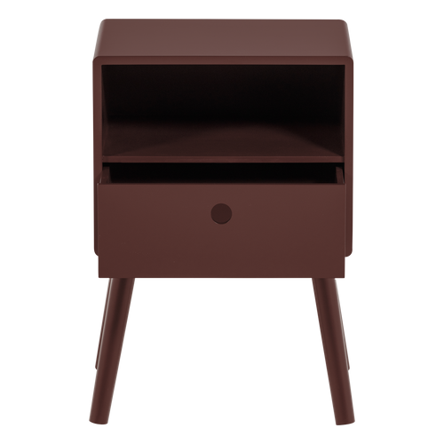 WOOOD nachtkastje Ozzy - MDF - Bordeauxrood - 53x36x30