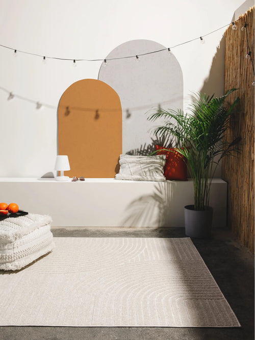 benuta binnen- en buitenkleed Mars - crème - 200x290 cm