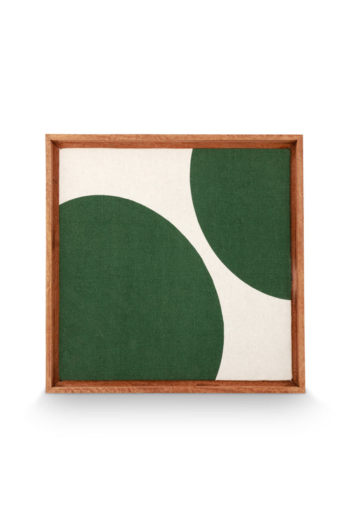 vtwonen - Wanddecoratie - Stippen - Hout - Donkergroen - 60x80cm
