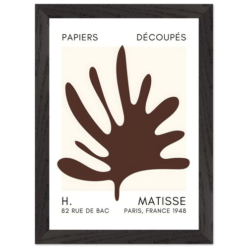 Artfulprints Poster met Lijst Matisse – Coral drift brown   - A4 21x29.7 cm - Bruin
