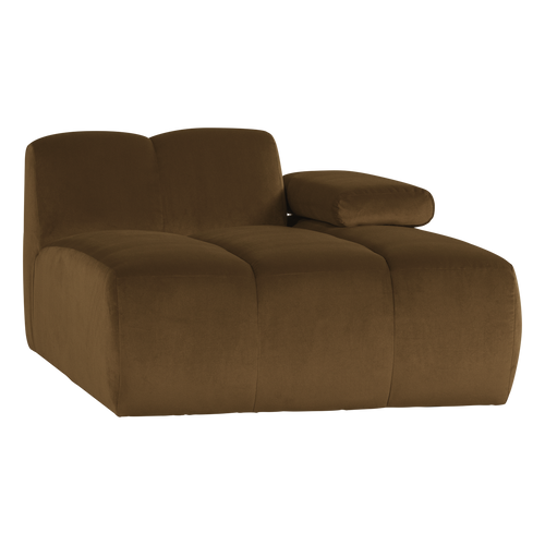 WOOOD chaise longue bank rechts Mojo - Velvet - Honinggeel - 74x124x162