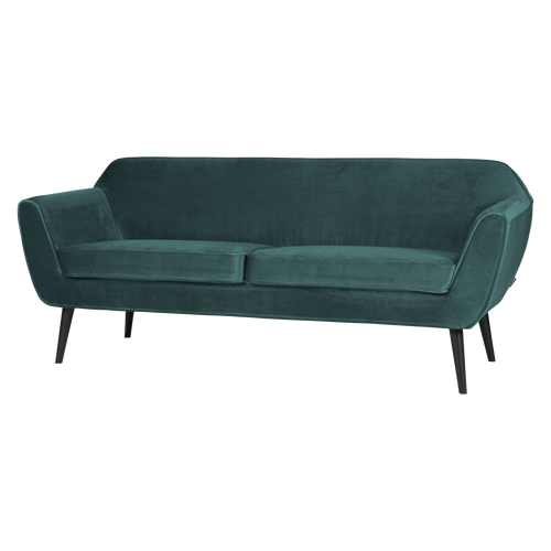 WOOOD 2-zits bank Rocco - Velvet - Teal - 75x187x82