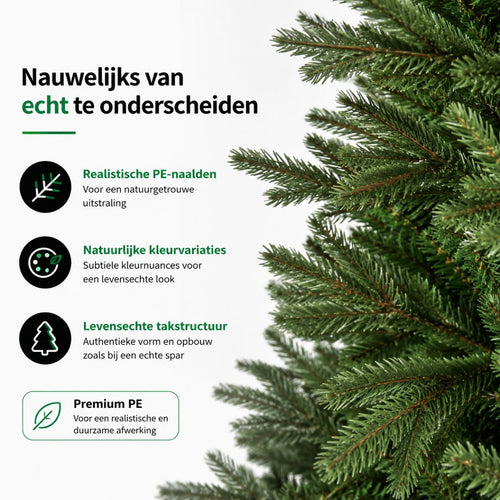Black Box Trees Brampton Kerstboom - Natuurgetrouwe Vorm met Volle Opvulling - Kerstversiering voor Binnen - Kunstboom met Scharnierconstructie - H155