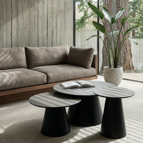 Furnhouse salontafel set Tango - Lichtgrijs - Ø 45/60/80 cm