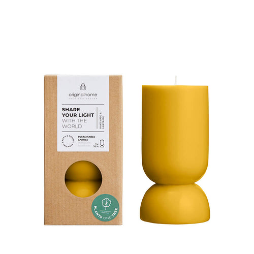 Originalhome kaars organische vorm - geel - S - vtwonen shop