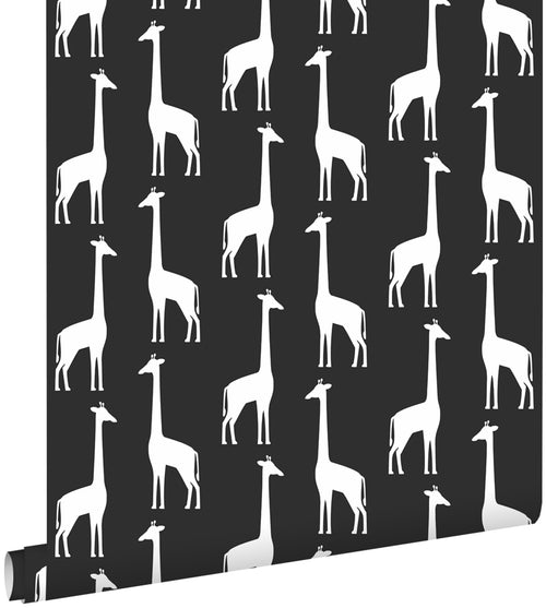 ESTAhome behang giraffen zwart wit - 0,53 x 10,05 m - 139062 - vtwonen shop