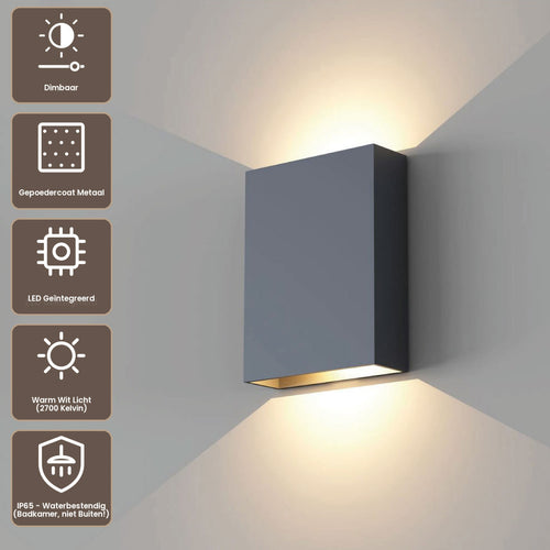 Artdelight Wandlamp Memphis - Zwart/Mat Goud
