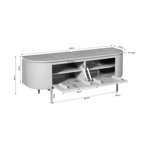 Starfurn - Tv meubel Excellent - Bruin - 35x120x30 cm