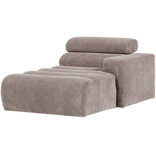 WOOOD chaise longue element arm rechts Novi - Ribstof - Zand - 86x109x173 - vtwonen shop