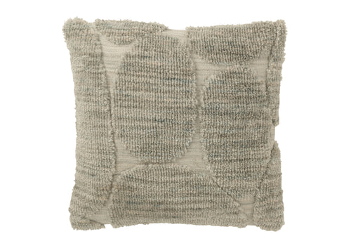 J-Line kussen Steen Motief - polyester - grijsblauw