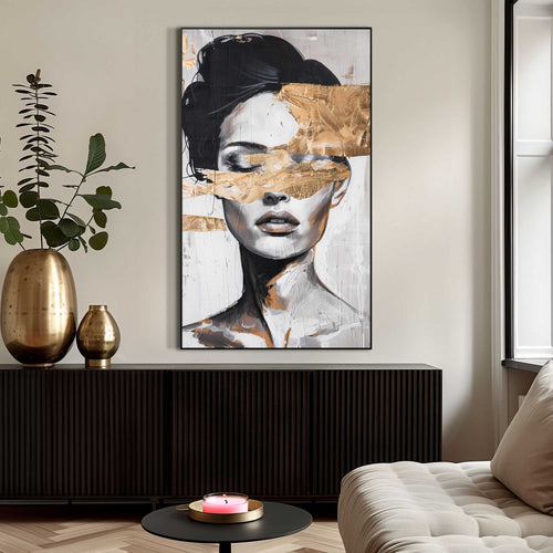 Reinders art frame Vrouw met goudkleurig detail - 118x70cm