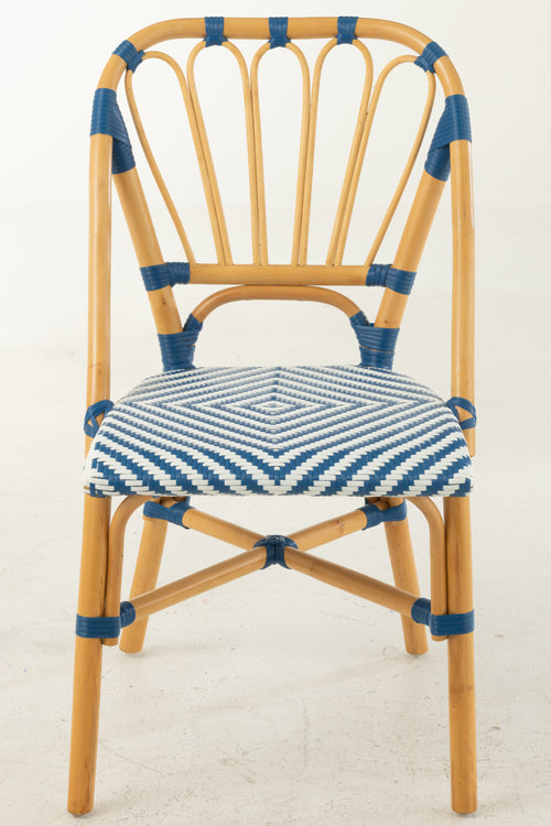 J-Line stoel live - jute/kunststof - naturel/blauw