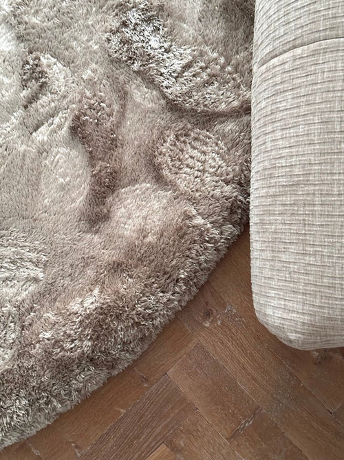 Interieur05 vloerkleed Odelia stone - rond -hoogpolig  - 160 x 160 cm