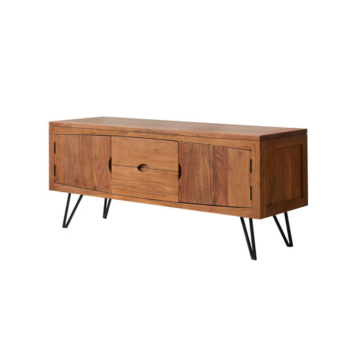 Tikamoon Massief acacia tv-meubel 150 cm - Donkerbruin