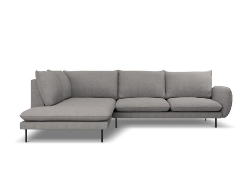 Cosmopolitan Design linker hoekbank Vienna 6-zits, structurele stof, donkergrijs - 185x275x95cm