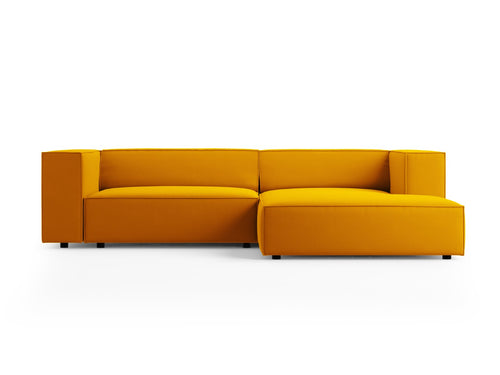 Cosmopolitan Design rechter hoekbank Arendal 3-zits, flueel, geel - 166x224x70cm