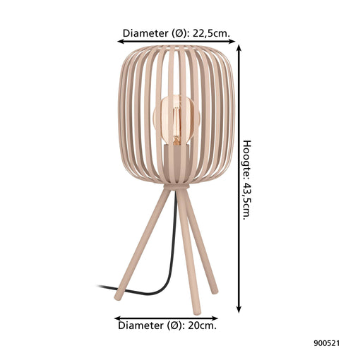 EGLO tafellamp Romazzina - e27 - ø 20 cm - zandkleur - vtwonen shop