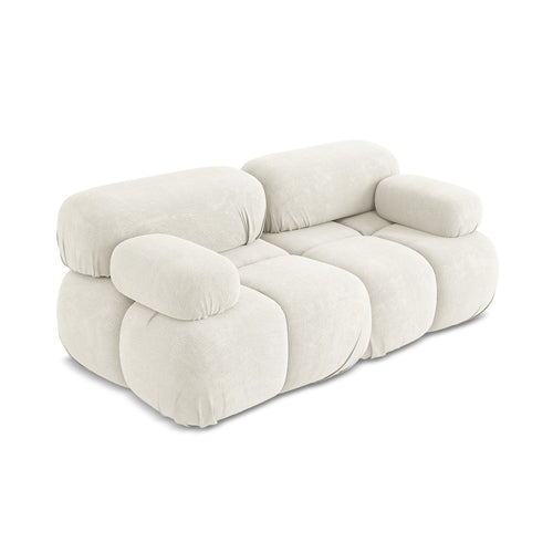 LaMiaSofa Tweezits modulaire bank Sanremo - chenille stof - wit - 190x96x70