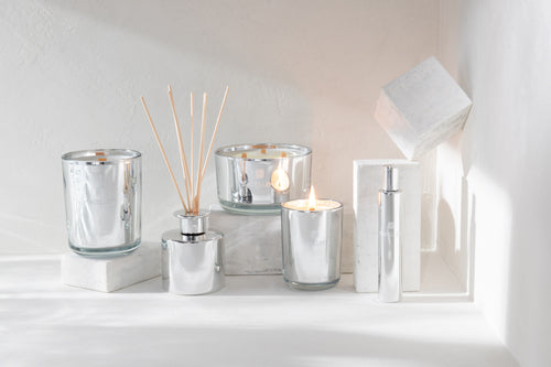 J-Line geurkaars Excellent - Cotton Candy - glas - zilver - large - 40U