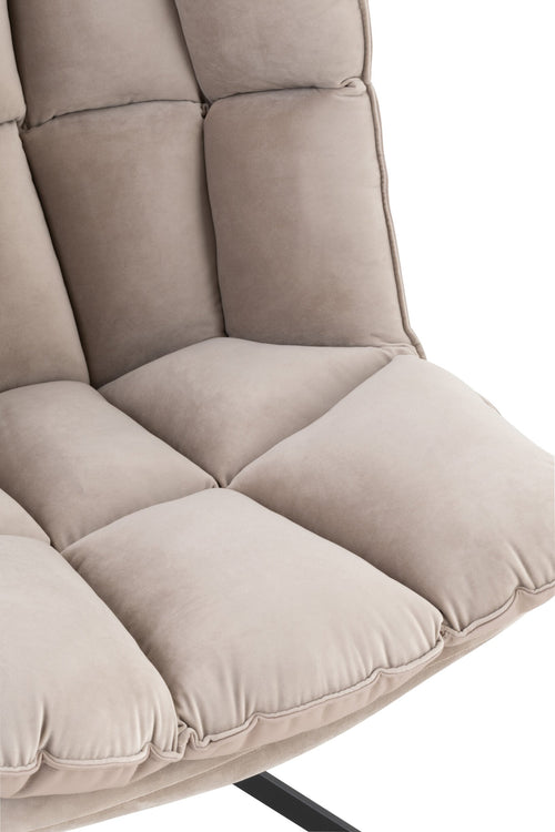 J-Line stoel Relax Kussen Op Frame - textiel/metaal - lichtgrijs