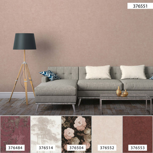 A.S. Création behang geschilderd effect zacht roze - 53 cm x 10.05 m - AS-376551