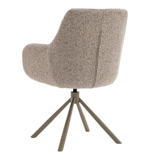 DÉJA Living Eetkamerstoel Noé - Taupe/Taupe - Draaibaar - Set van 2 - vtwonen shop
