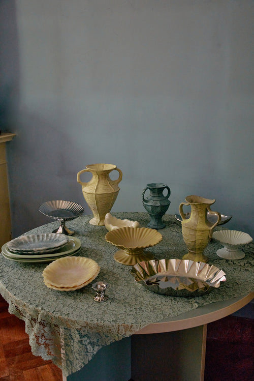 HKLIVING vaas New classics – cream stripes - vtwonen shop